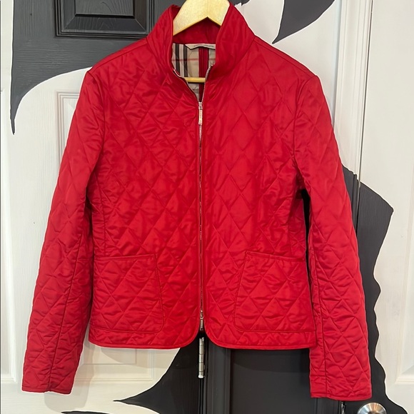 Burberry Red Quilted Jacket - Picture 1 of 7